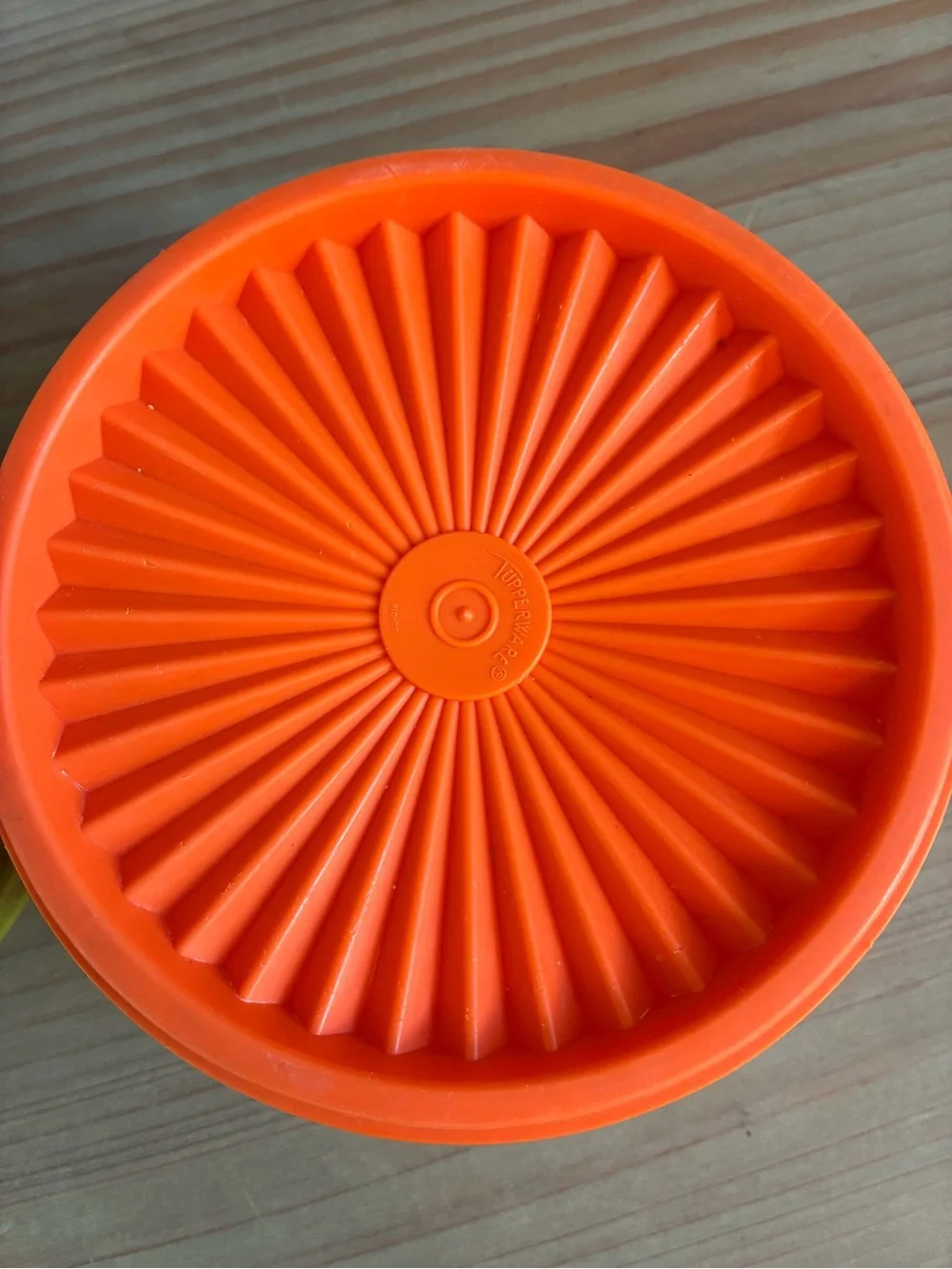 Tupperware Orange Bowl with Olive Green Lid Nesting Set